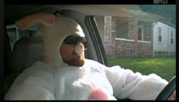 You know you're a boss when you drive through town dressed as the Easter Bunny...