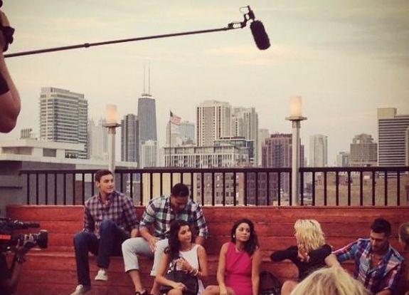 The cast was photographed filming this summer.