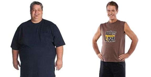 Season 8 winner Danny Cahill before (left) and after the show. He has since gained back 100 pounds.
