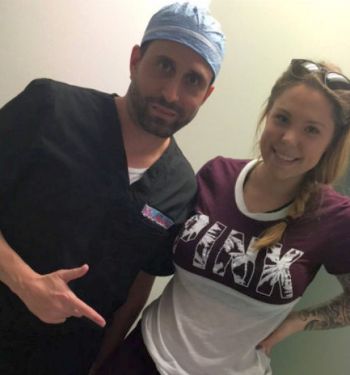 Dr. Miami with Kail Lowry after her surgery...