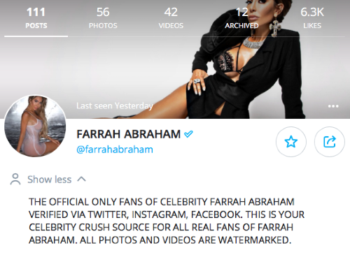 Abraham only fans farrah Farrah Abraham