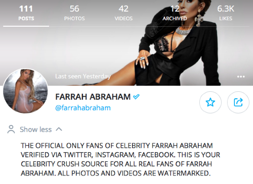 Farrah abrahams onlyfans